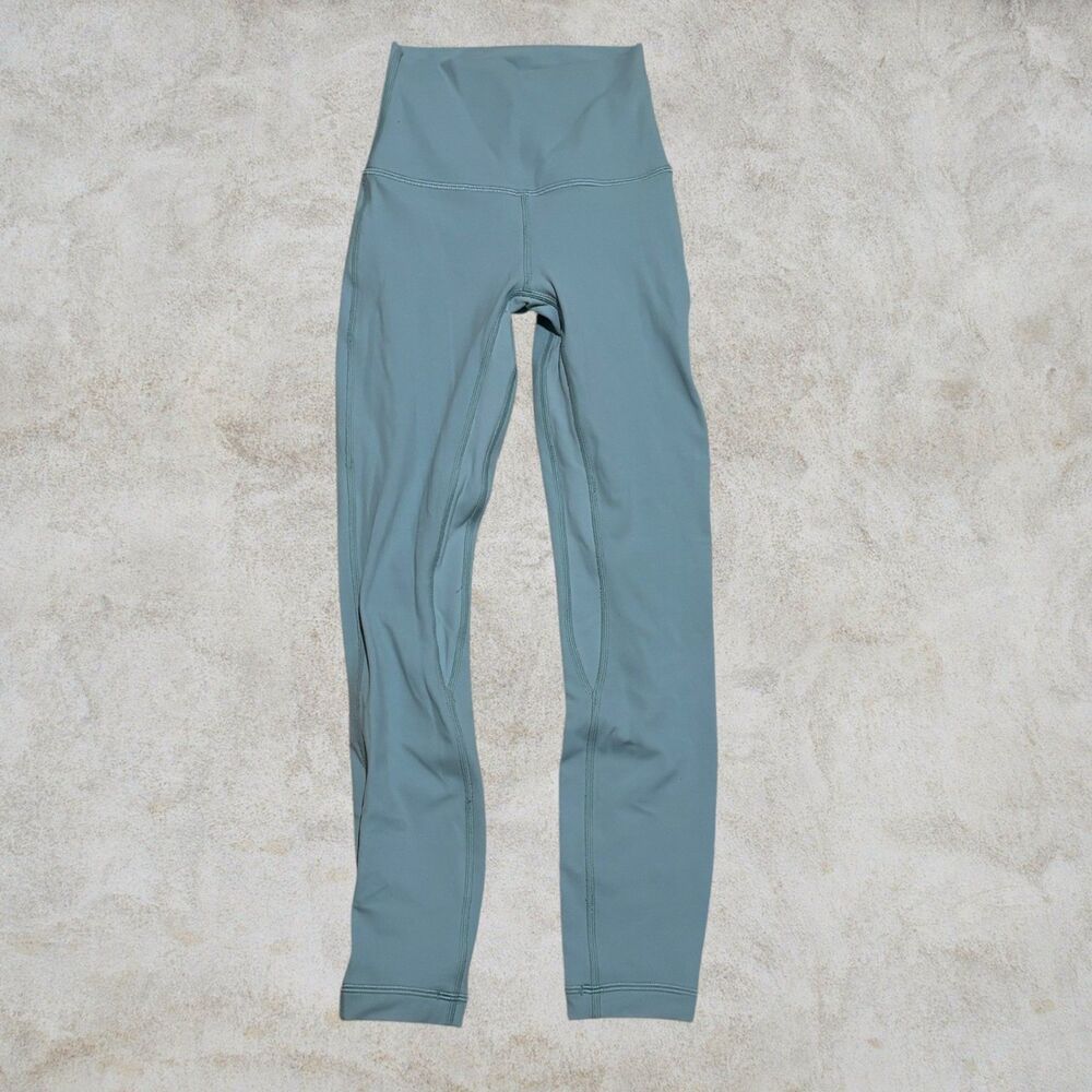 LULULEMON size 0 ALIGN High Rise Leggings HAZY JADE Green 25" NULU